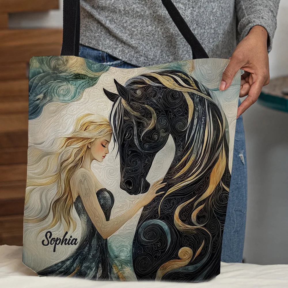 Horses Are A Mirror To Your Soul Personalized Name All Over Tote Bag