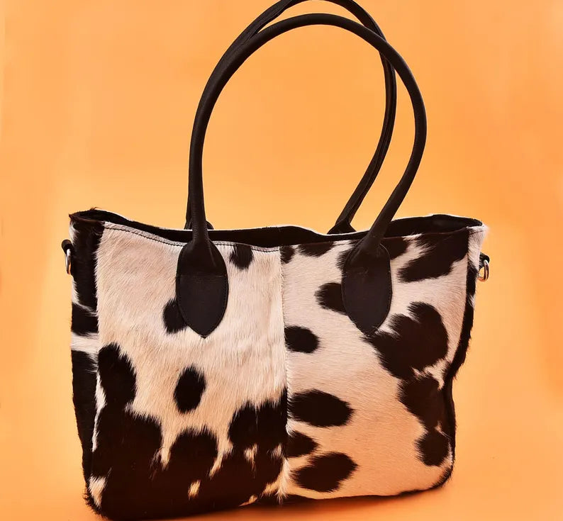 Handmade Cowhide Tote Bag – Large, Soft Leather Shopper for Women